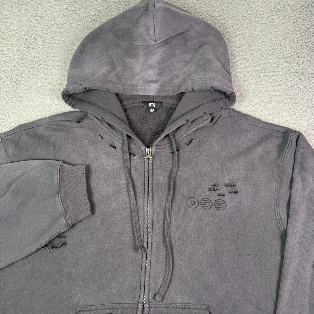 BTS Arirang Tour US Exclusive Charcoal Full Zip Hoodie Adult XL Official